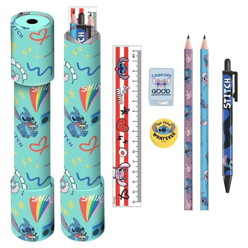 Lilo & Stitch Kaleidoscope Stationery Set (22.7cm x 4.5cm x 4.5cm) (Green/Blue/Pink
