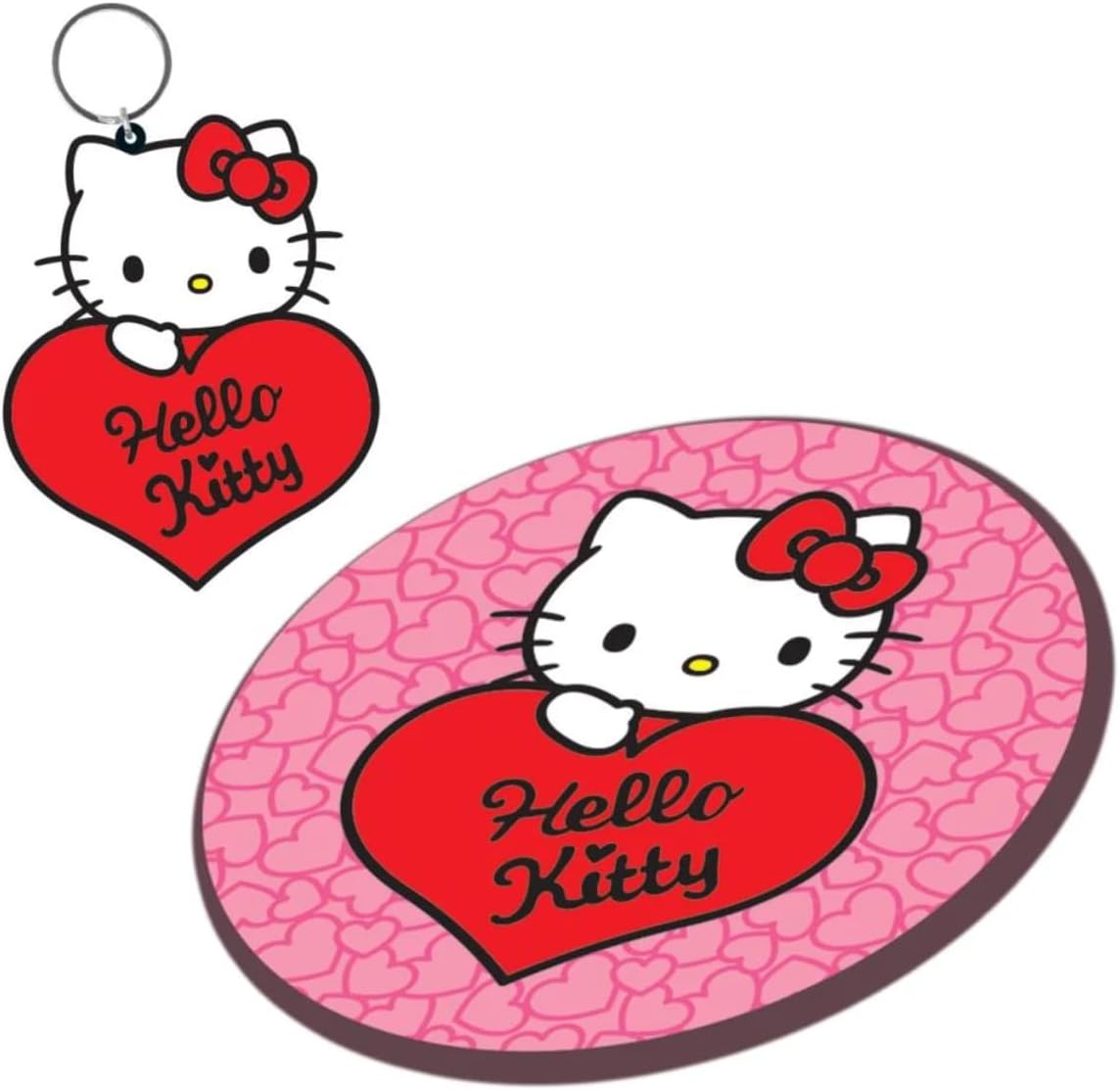 Pyramid International Hello Kitty My Heart Tasse, Untersetzer und Schlüsselanhänger Geschenk-Set – Entzückendes und Sammlerstück, Hello Kitty-Thema-Set, ideal für Zuhause, Büro oder als Geschenk für