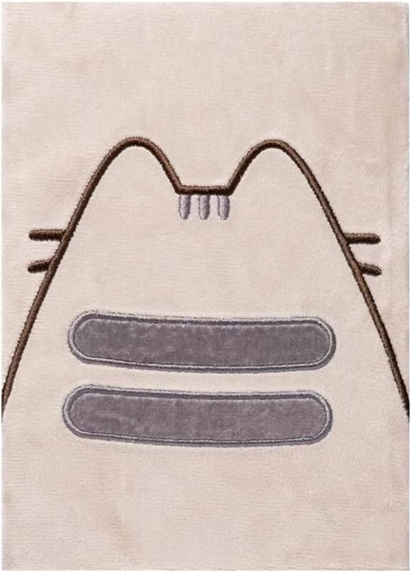 Pusheen Verspieltes Plüsch-Notizbuch, A5, 22,5 x 16,5 x 2,3 cm, Grau/Weiß