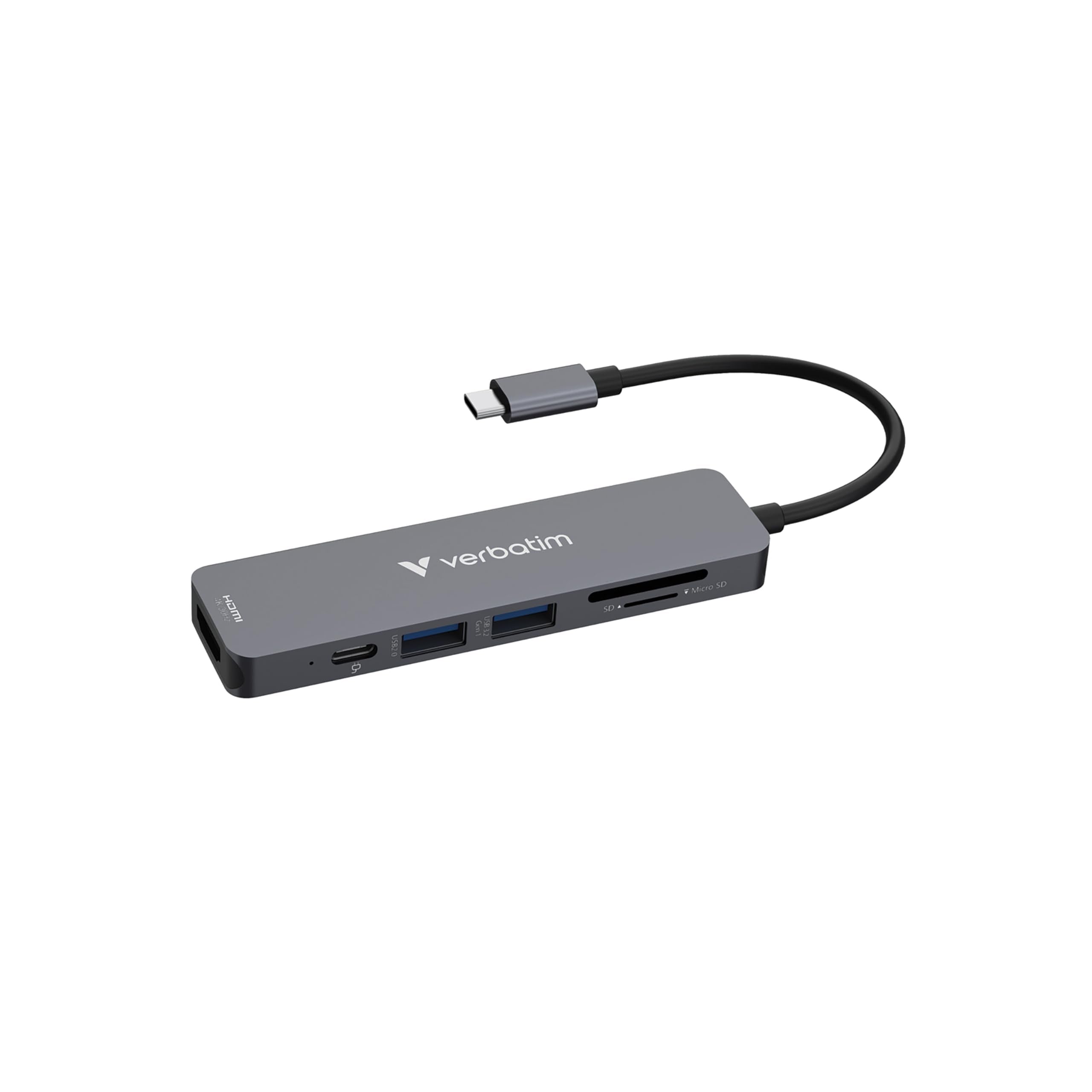 Verbatim 32156 hub di interfaccia USB 3.2 Gen 1 (3.1 Gen 1) Type-C 5000 Mbit/s Grigio