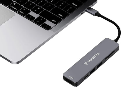 Verbatim 32156 hub di interfaccia USB 3.2 Gen 1 (3.1 Gen 1) Type-C 5000 Mbit/s Grigio