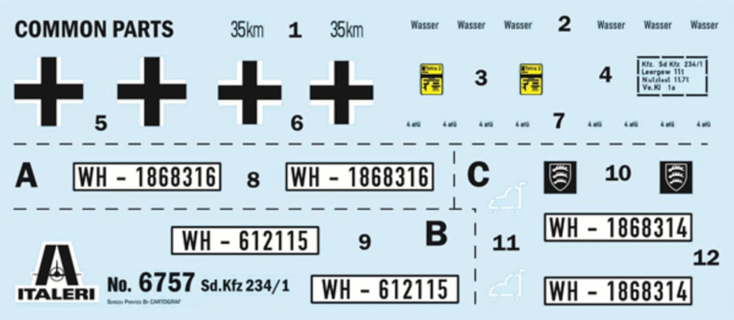 Italeri 6757 Sd.Kfz. 234/1, 1:35 Scale, Plastic Model Kit/Model Assembly