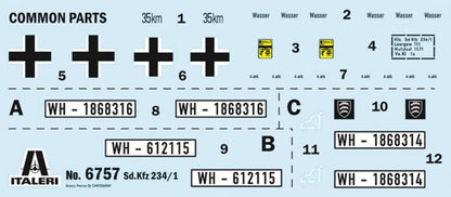 Italeri 6757 Sd.Kfz. 234/1, 1:35 Scale, Plastic Model Kit/Model Assembly