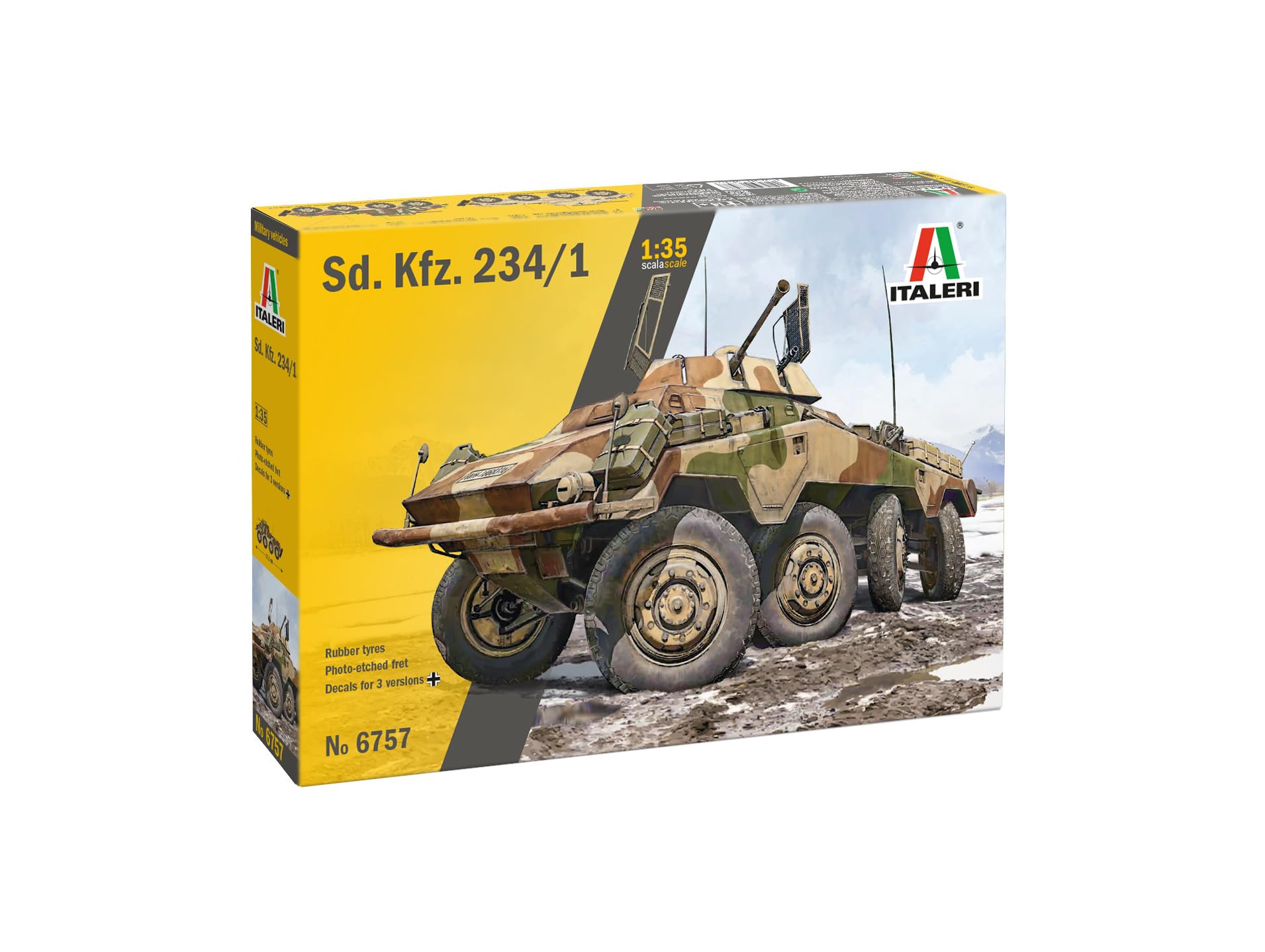 Italeri 6757 Sd.Kfz. 234/1, 1:35 Scale, Plastic Model Kit/Model Assembly