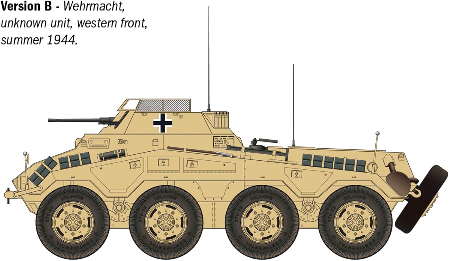 Italeri 6757 Sd.Kfz. 234/1, 1:35 Scale, Plastic Model Kit/Model Assembly