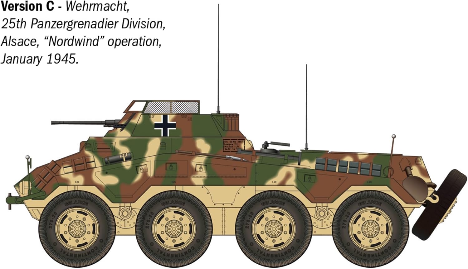 Italeri 6757 Sd.Kfz. 234/1, 1:35 Scale, Plastic Model Kit/Model Assembly