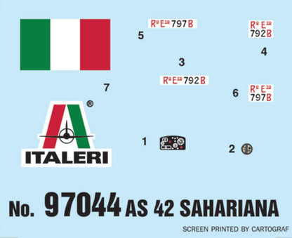 Italeri 97044 AS 42 Sahariana, scala 1:72, Plastic Model Kit/Modello in plastica da montare