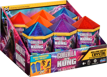 Godzilla x Kong: The New Empire, 4.5 Inch Hollow Earth Crystal Action Figure Toy with 2 inch Mini Surprise Figure, Iconic Collectable Movie Characters, Suitable for Ages 4 Years+
