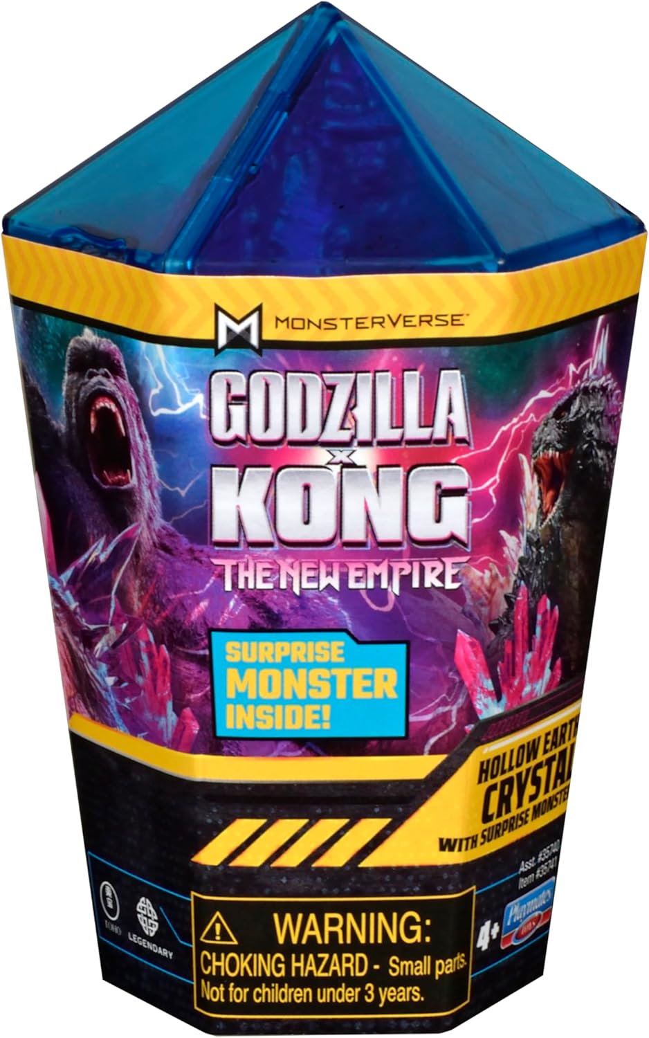 Godzilla x Kong: The New Empire, 4.5 Inch Hollow Earth Crystal Action Figure Toy with 2 inch Mini Surprise Figure, Iconic Collectable Movie Characters, Suitable for Ages 4 Years+