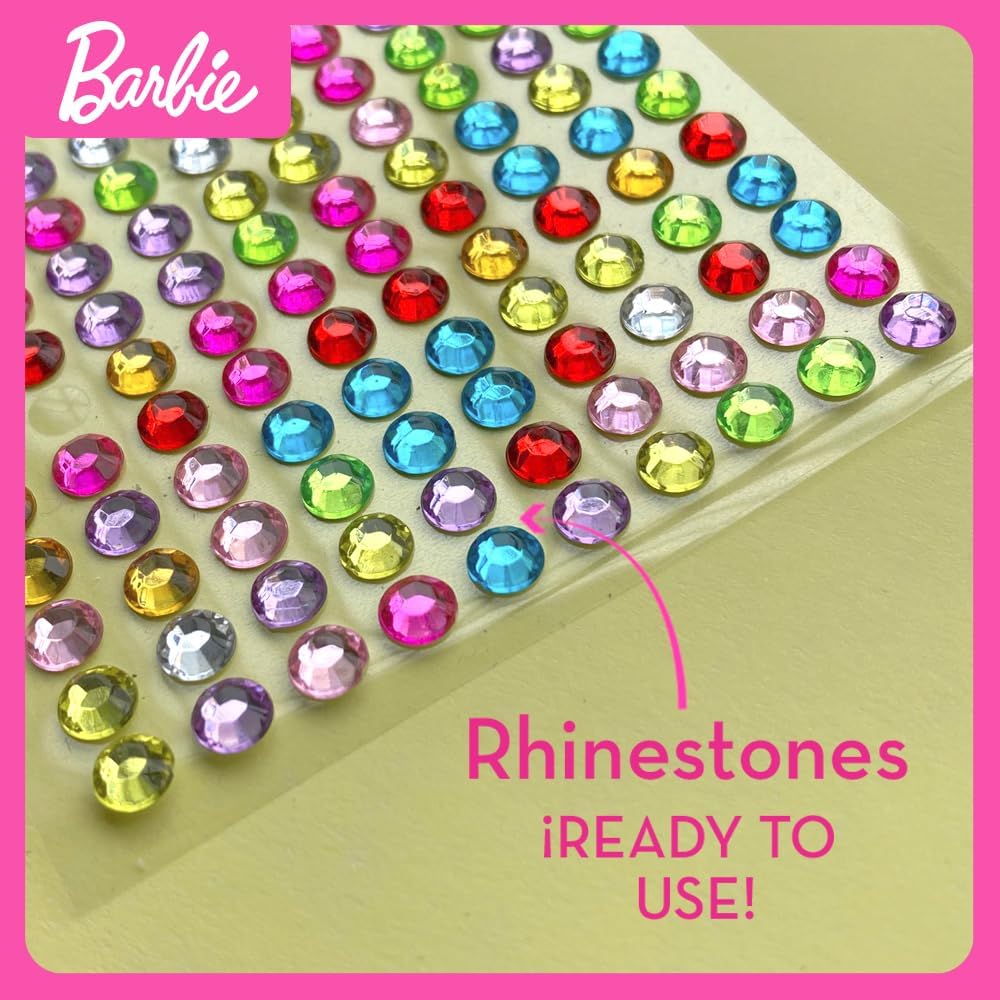 Barbie DIY Sparkle Fashion Designer Set – 130-Piece Dress-Up Kit | Design Clothes for Dolls with Rhinestones, Ribbons, Stickers & Mannequin | Sparkle Barbie Clothing Gift for Girls Ages 5+