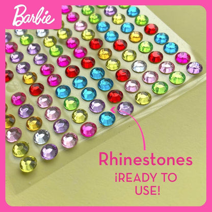 Barbie DIY Sparkle Fashion Designer Set – 130-Piece Dress-Up Kit | Design Clothes for Dolls with Rhinestones, Ribbons, Stickers & Mannequin | Sparkle Barbie Clothing Gift for Girls Ages 5+
