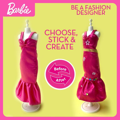 Barbie DIY Sparkle Fashion Designer Set – 130-Piece Dress-Up Kit | Design Clothes for Dolls with Rhinestones, Ribbons, Stickers & Mannequin | Sparkle Barbie Clothing Gift for Girls Ages 5+