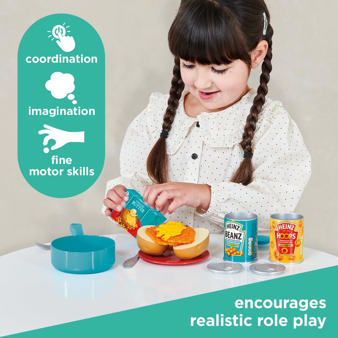 Casdon Heinz Beanz & Hoops Make & Play Set | Assorted Toy Set For Children Aged 2+ | Includes Make-Believe Heinz Tins, Saucepan, Plate, And Cutlery — Just Like The Real Thing!