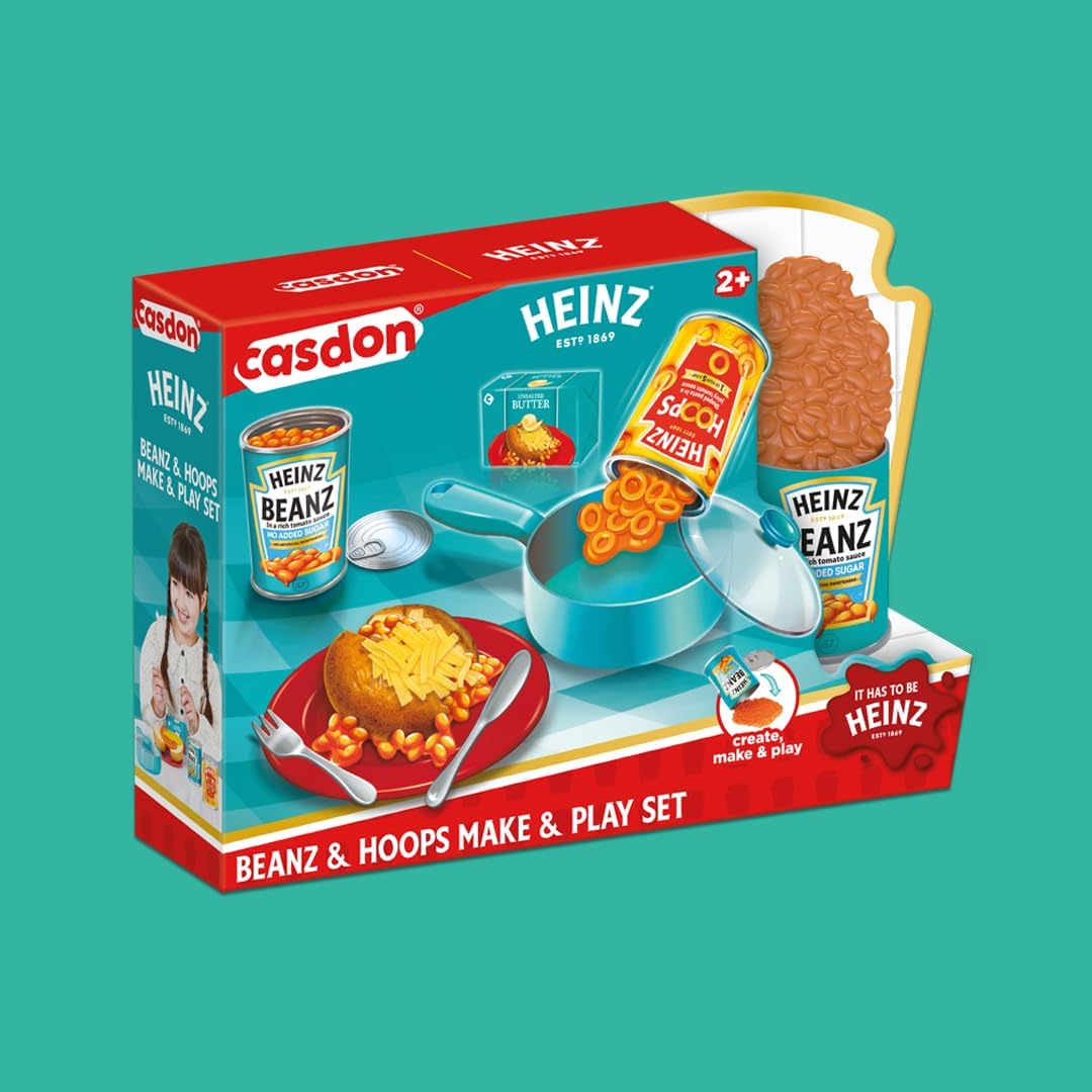 Casdon Heinz Beanz & Hoops Make & Play Set | Assorted Toy Set For Children Aged 2+ | Includes Make-Believe Heinz Tins, Saucepan, Plate, And Cutlery — Just Like The Real Thing!