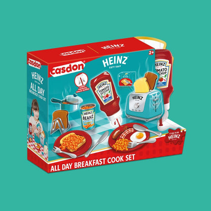 Casdon Heinz All-Day Breakfast Cook Set | 20-Piece Breakfast Play Set For Children Aged 2+ | Includes Official Licensed Heinz Toy Toaster And Squeezy Tomato Ketchup
