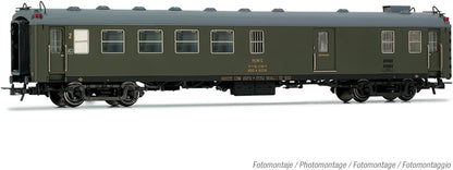 Electrotren HE4037 RENFE, 2-unit set 5000 coaches, BBD4 baggage + AAR bar, old bellows, olive green livery, ep. IV