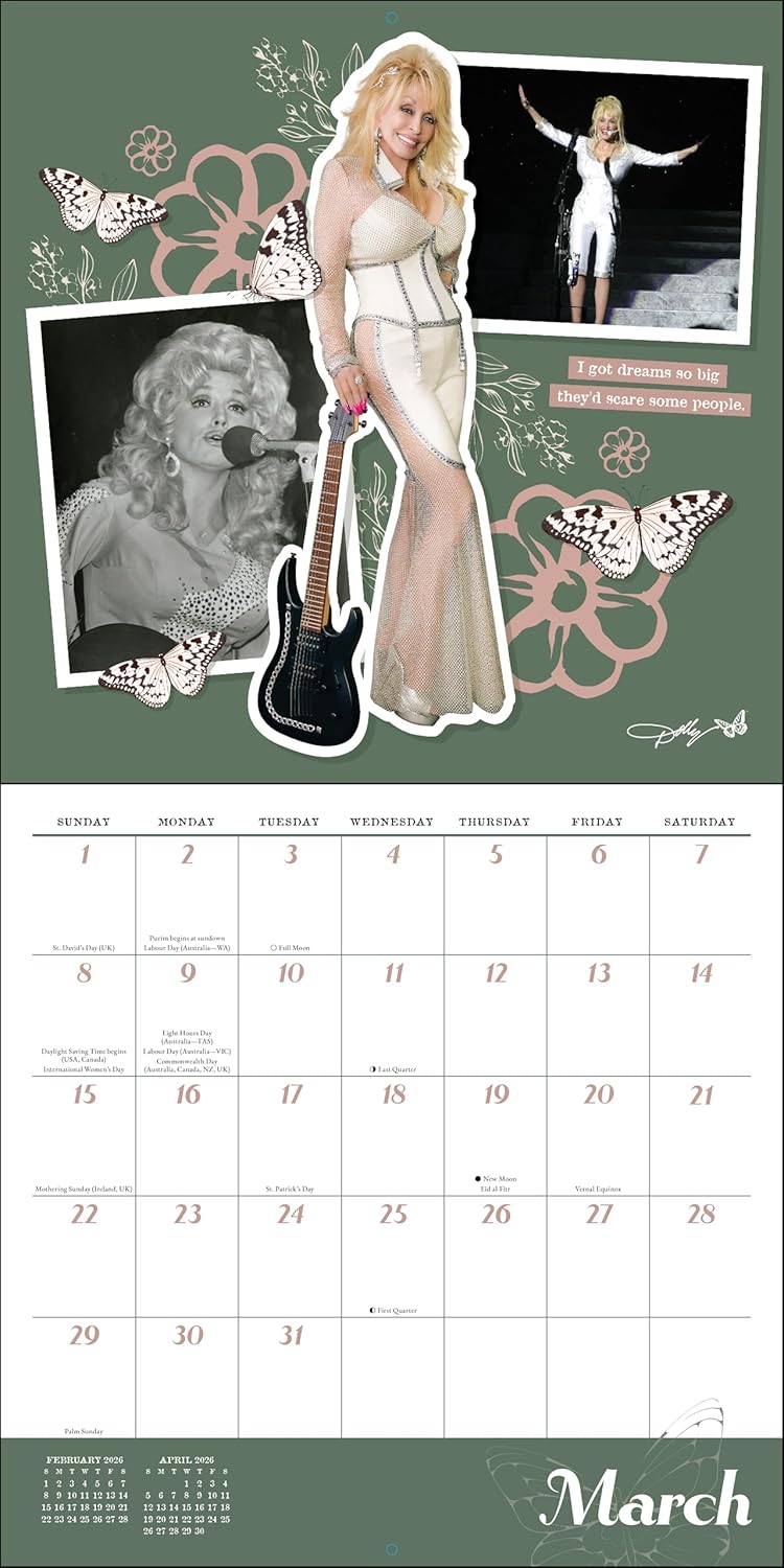 Dolly Parton 2026 Wall Calendar