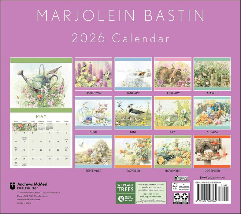 Marjolein Bastin Nature's Inspiration 2026 Deluxe Wall with Print