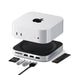 SATECHI Mac Mini M4 Hub & Stand with NVMe SSD Enclosure, Dock with 2 USB-A 10Gbps, USB-A Data Port, SD Card Reader for Mac Mini M4, M4 Pro - Silver