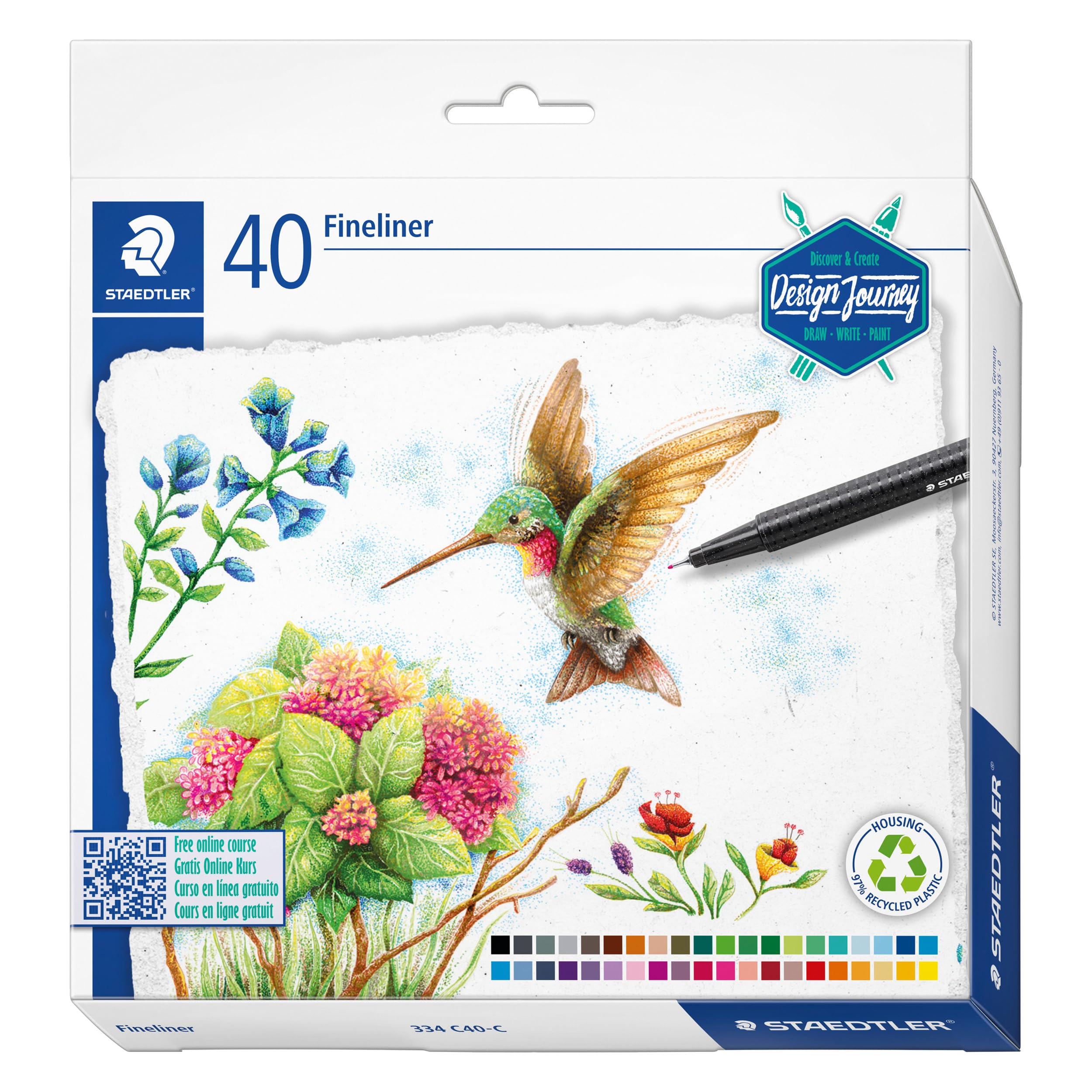 Staedtler – Triplus Fineliner – 40 Pcs (334 C40-C)