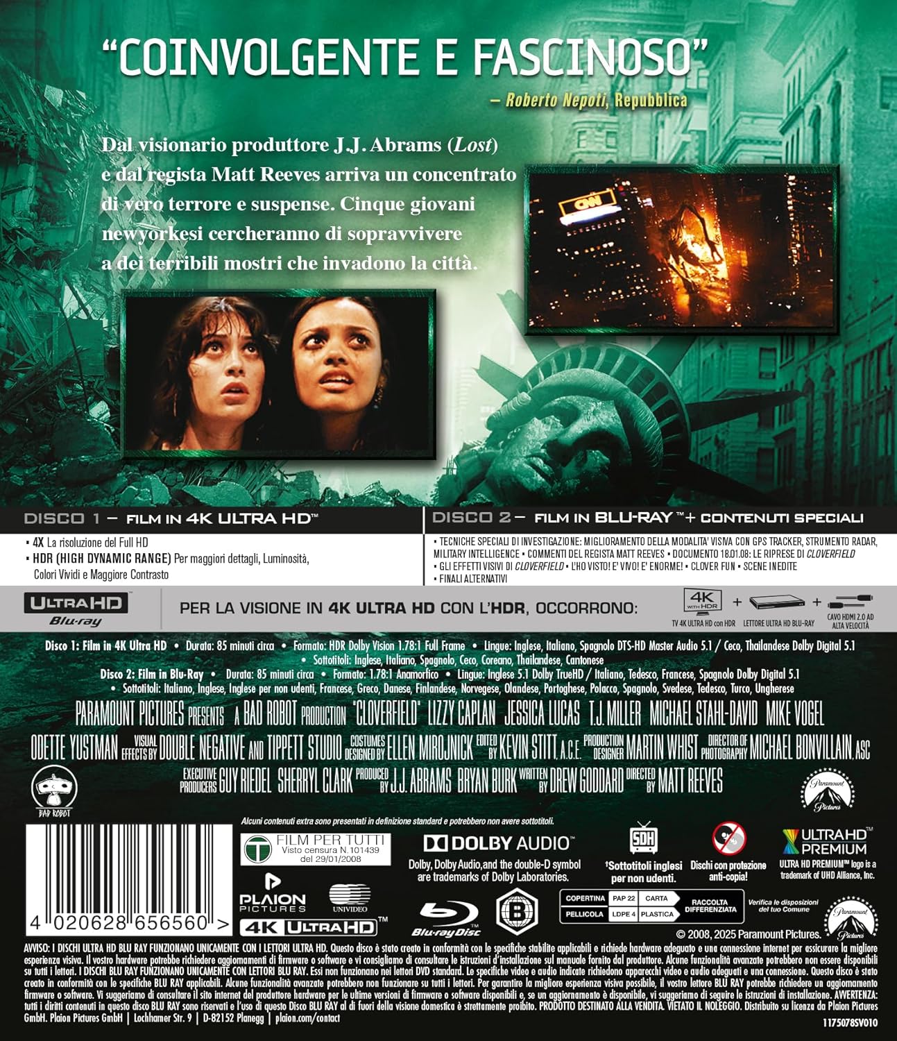 Cloverfield (4K Ultra Hd+Blu-Ray)