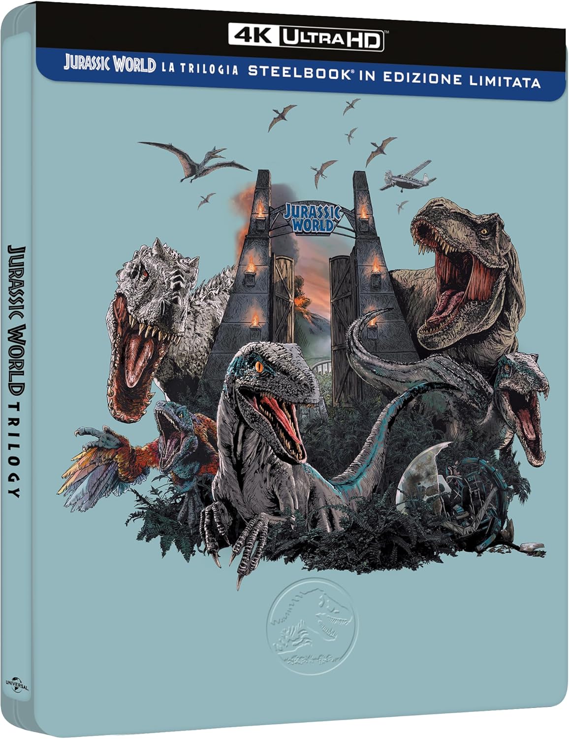 Blu-Ray 4K Uhd Jurassic World Trilogy Steelbook (3 4K Ultra Hd)