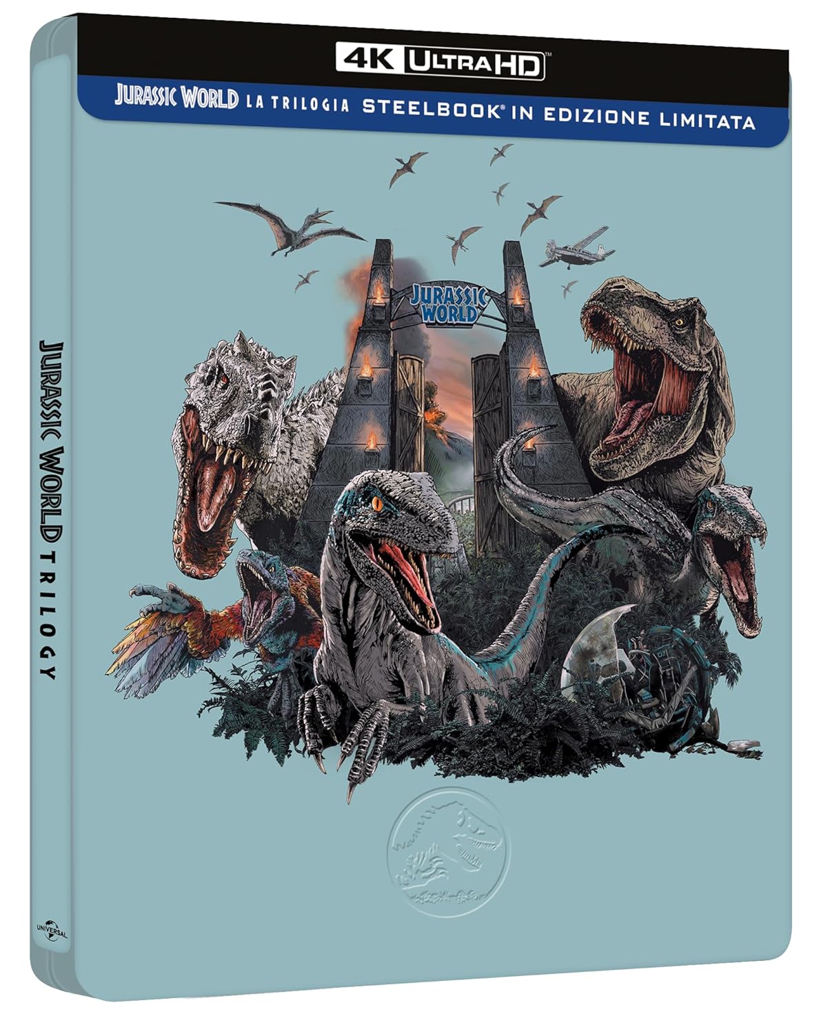 Blu-Ray 4K Uhd Jurassic World Trilogy Steelbook (3 4K Ultra Hd)