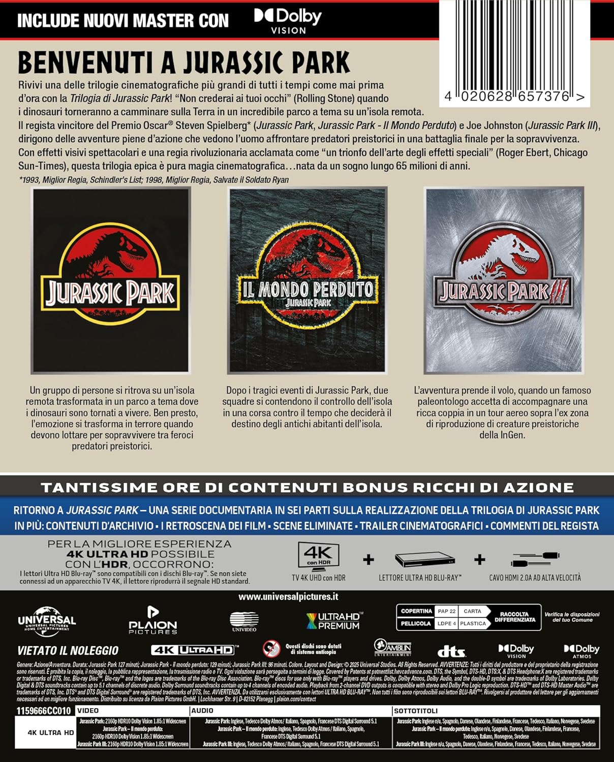 Jurassic Park Trilogy 3 4K UHD
