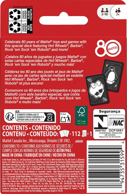 Mattel Games UNO Mattel 80th Ruby Red Card Game for Kids, Adults & Family Nights, Game Nights, Travel, Camping & Parties., JGK30