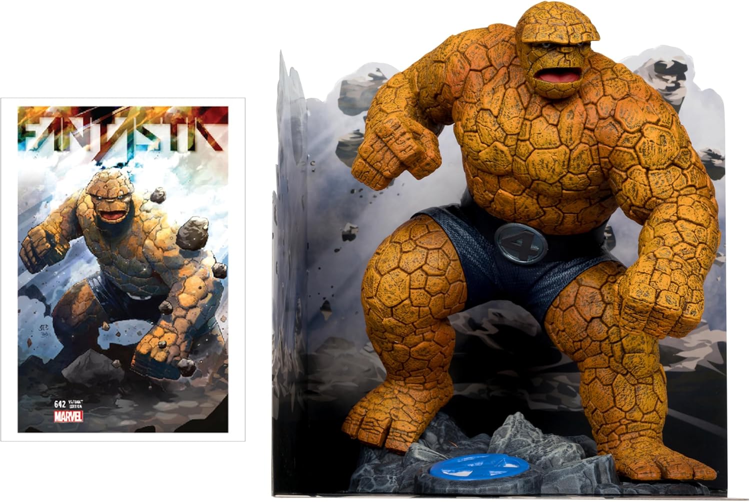 McFarlane Toys Marvel The Thing 1:10th Scale Collectible with Scene (Fantastic Four #642