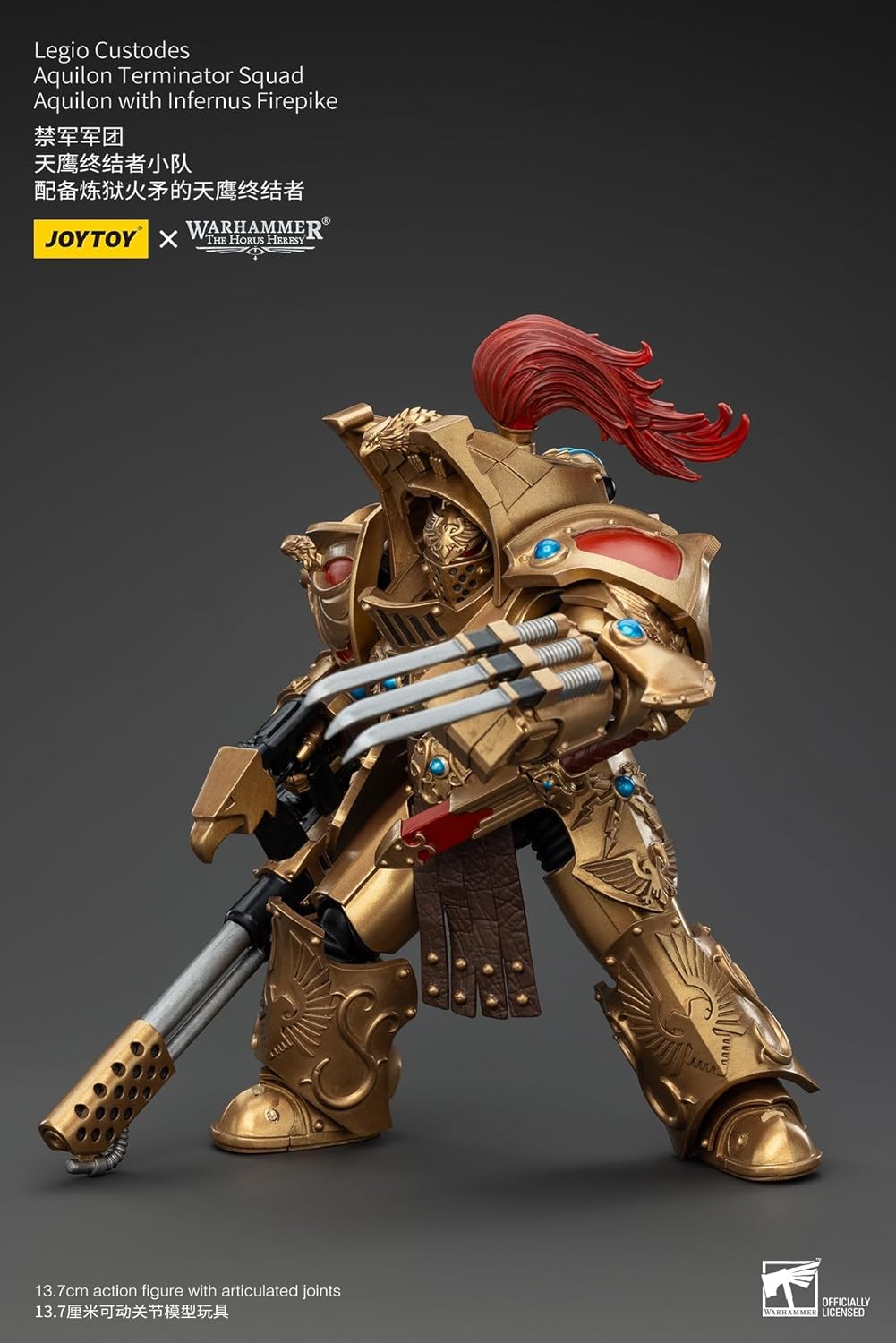 JoyToy Warhammer 40K Legio Custodes Aquilon Terminator Squad with Infernus Firespike Actionfigur im Maßstab 1:18