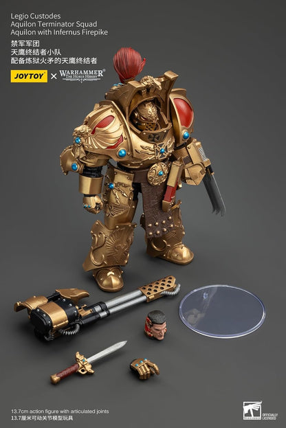 JoyToy Warhammer 40K Legio Custodes Aquilon Terminator Squad with Infernus Firespike Actionfigur im Maßstab 1:18