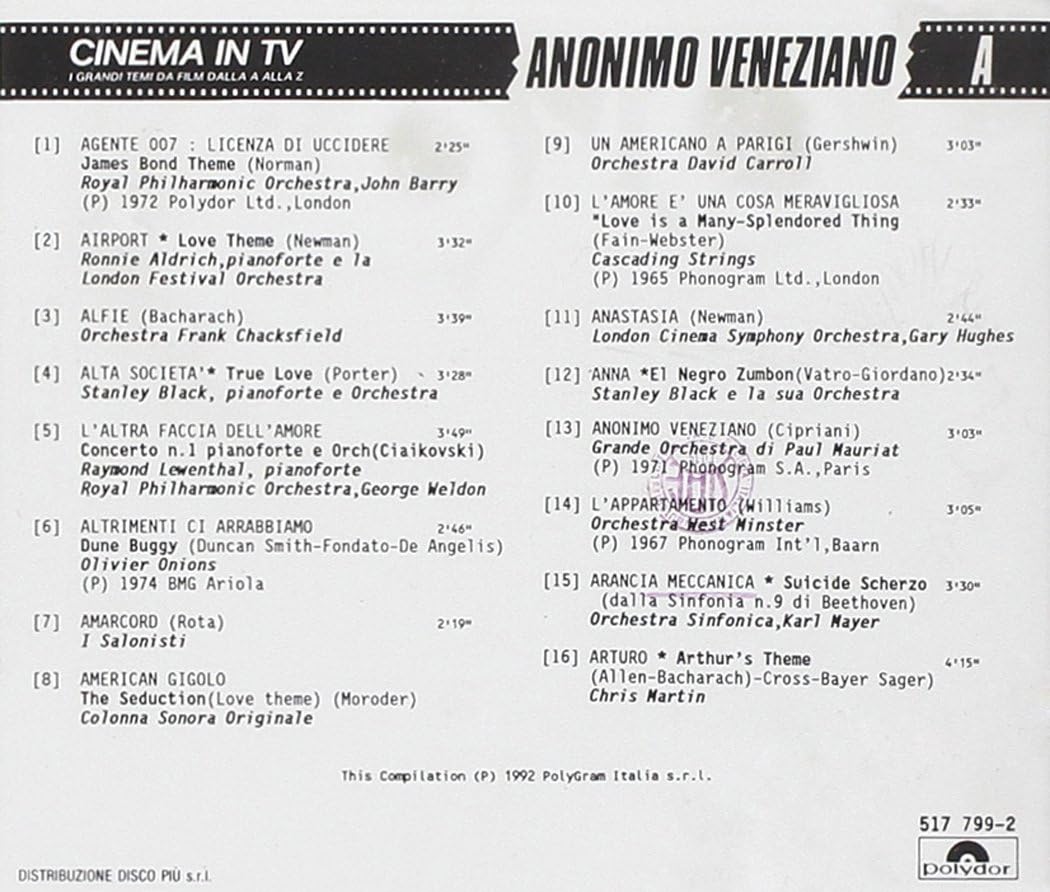 Cinema In Tv Anonimo Veneziano (Orchestra