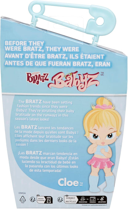 Bratz Babyz Runwayz Doll - Cloe - 1 Collectible Fashion Doll with Stylish Outfit, Cute Baby Doll with a Necklace That Doubles as a Keychain - Kids Toy - Great for Ages 6 and Older