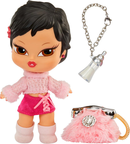 Bratz Babyz Runwayz Doll - Jade - 1 Collectible Fashion Doll with Stylish Outfit, Cute Baby Doll with a Necklace That Doubles as a Keychain - Kids Toy - Great for Ages 6 and Older