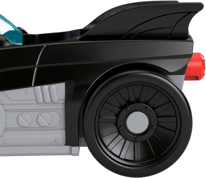 Fisher-Price Imaginext DC Super Friends Metal Force Batmobile Toy Car, 3-inch Batman Action Figure & Accessories Set, Includes Launcher & 2 Discs, JFJ68