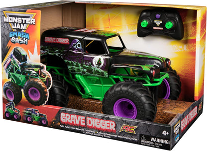 Monster Jam - Smash 'n Bash Grave Digger, Ferngesteuerter Monstertruck, der Sich beim Crash verformt und auf Knopfdruck Wieder repariert, 2,4 GHz-Steuerung, ab 4 Jahren
