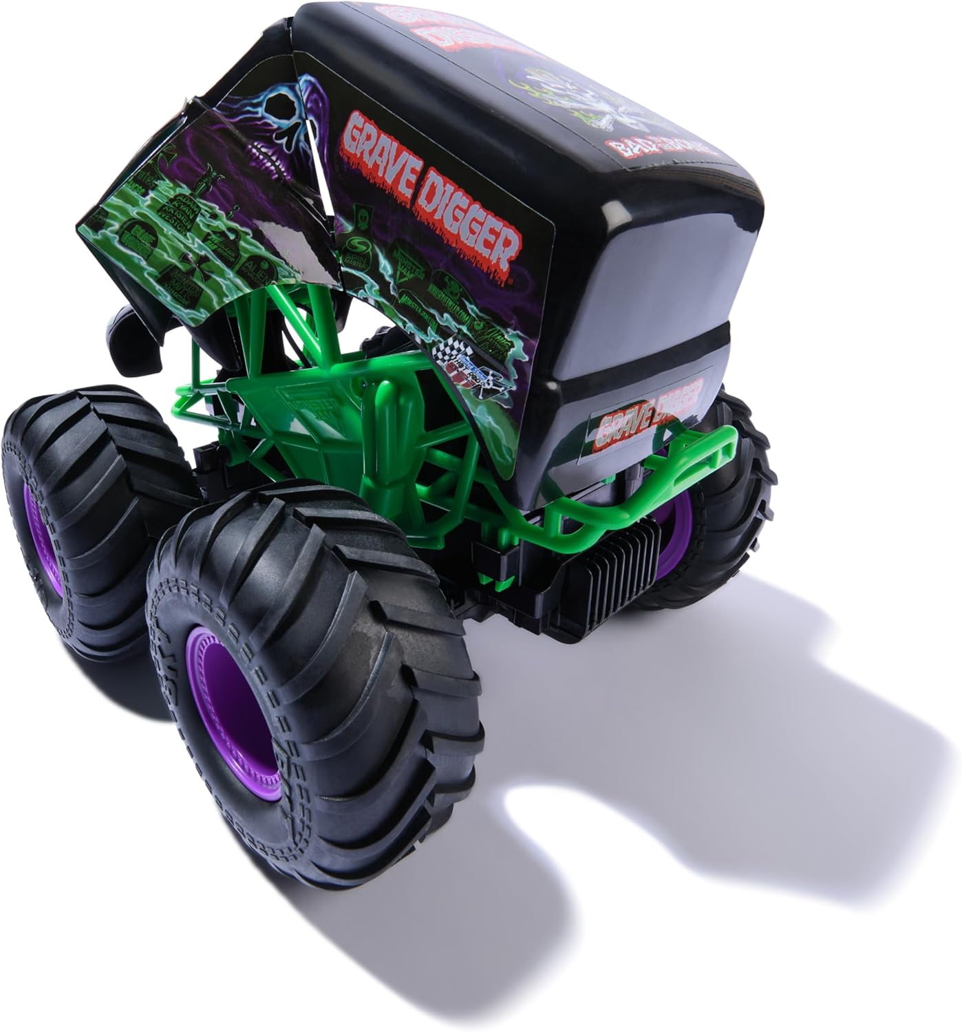 Monster Jam - Smash 'n Bash Grave Digger, Ferngesteuerter Monstertruck, der Sich beim Crash verformt und auf Knopfdruck Wieder repariert, 2,4 GHz-Steuerung, ab 4 Jahren