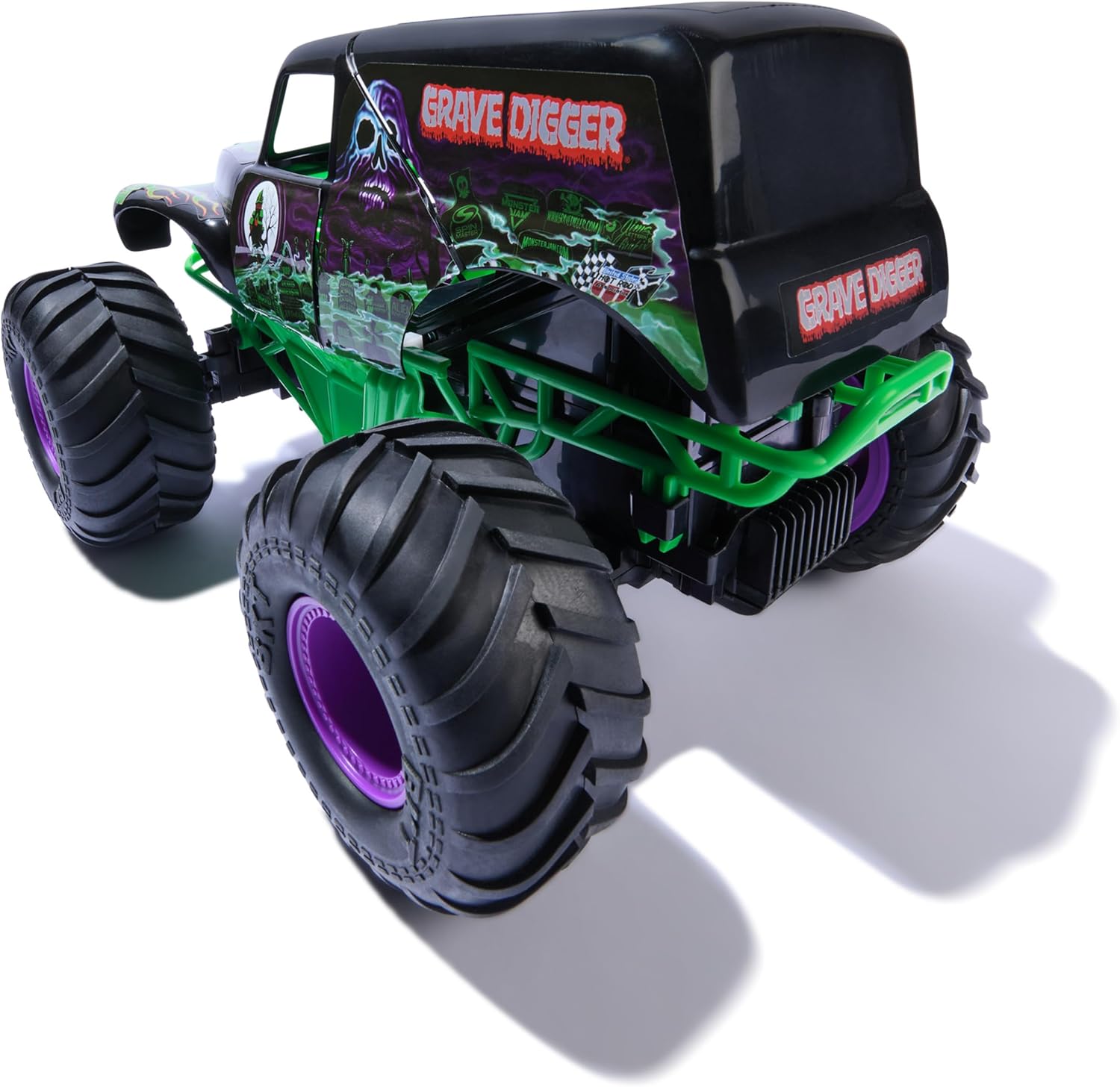 Monster Jam - Smash 'n Bash Grave Digger, Ferngesteuerter Monstertruck, der Sich beim Crash verformt und auf Knopfdruck Wieder repariert, 2,4 GHz-Steuerung, ab 4 Jahren