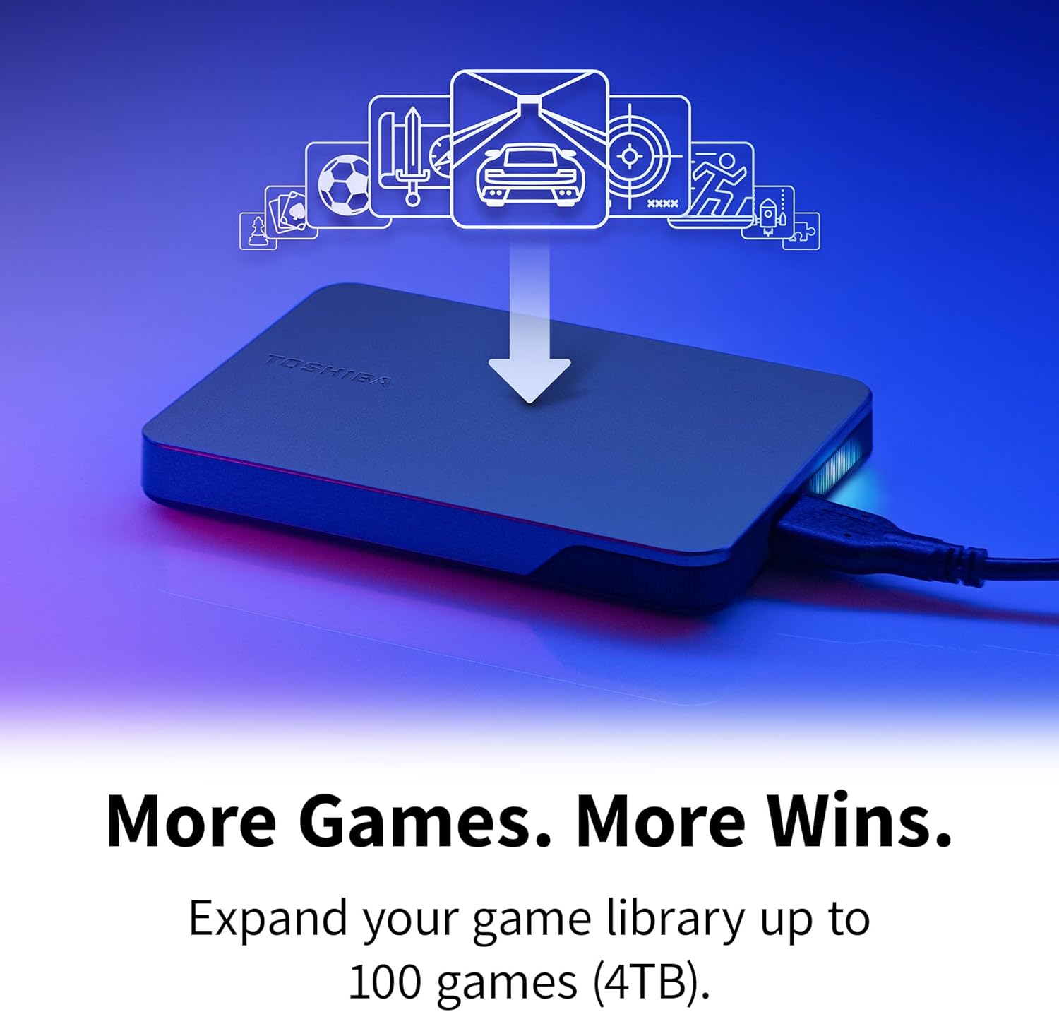 Toshiba 2TB Canvio Gaming Portable External Hard Drive, USB 3.2, for Play Station and Xbox, Black (HDTX220EK3AA)