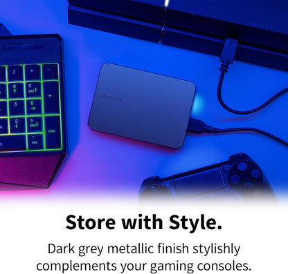 Toshiba 2TB Canvio Gaming Portable External Hard Drive, USB 3.2, for Play Station and Xbox, Black (HDTX220EK3AA)