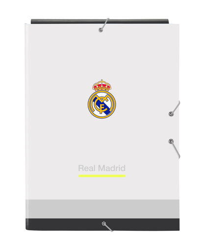 Safta Real Madrid EQUIPACIÓN 25/26 – Folio Folder with 3 Flaps, Ideal for Children of Different Ages, Comfortable and Versatile, Quality and Resistance, 26 x 36.5 cm, white, M, Casual
