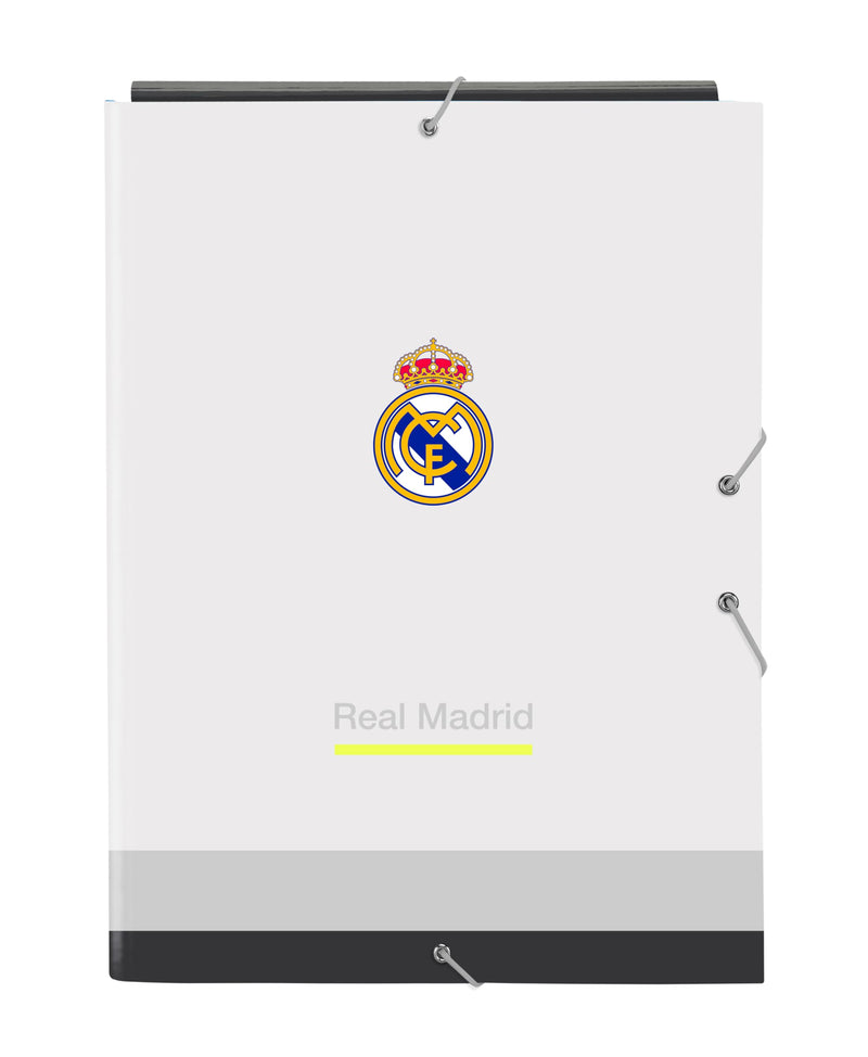 Safta Real Madrid EQUIPACIÓN 25/26 – Folio Folder with 3 Flaps, Ideal for Children of Different Ages, Comfortable and Versatile, Quality and Resistance, 26 x 36.5 cm, white, M, Casual