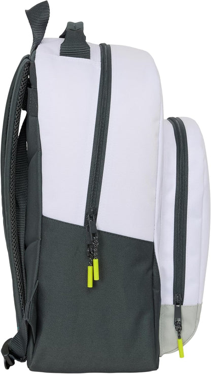 Safta Real Madrid EQUIPACIÓN 25/26 – School Backpack Adaptable to Car, Backpack, Ideal for Children of Different Ages, Comfortable and Versatile, Quality and Resistance, 32 x 15 x 42 cm, white, M