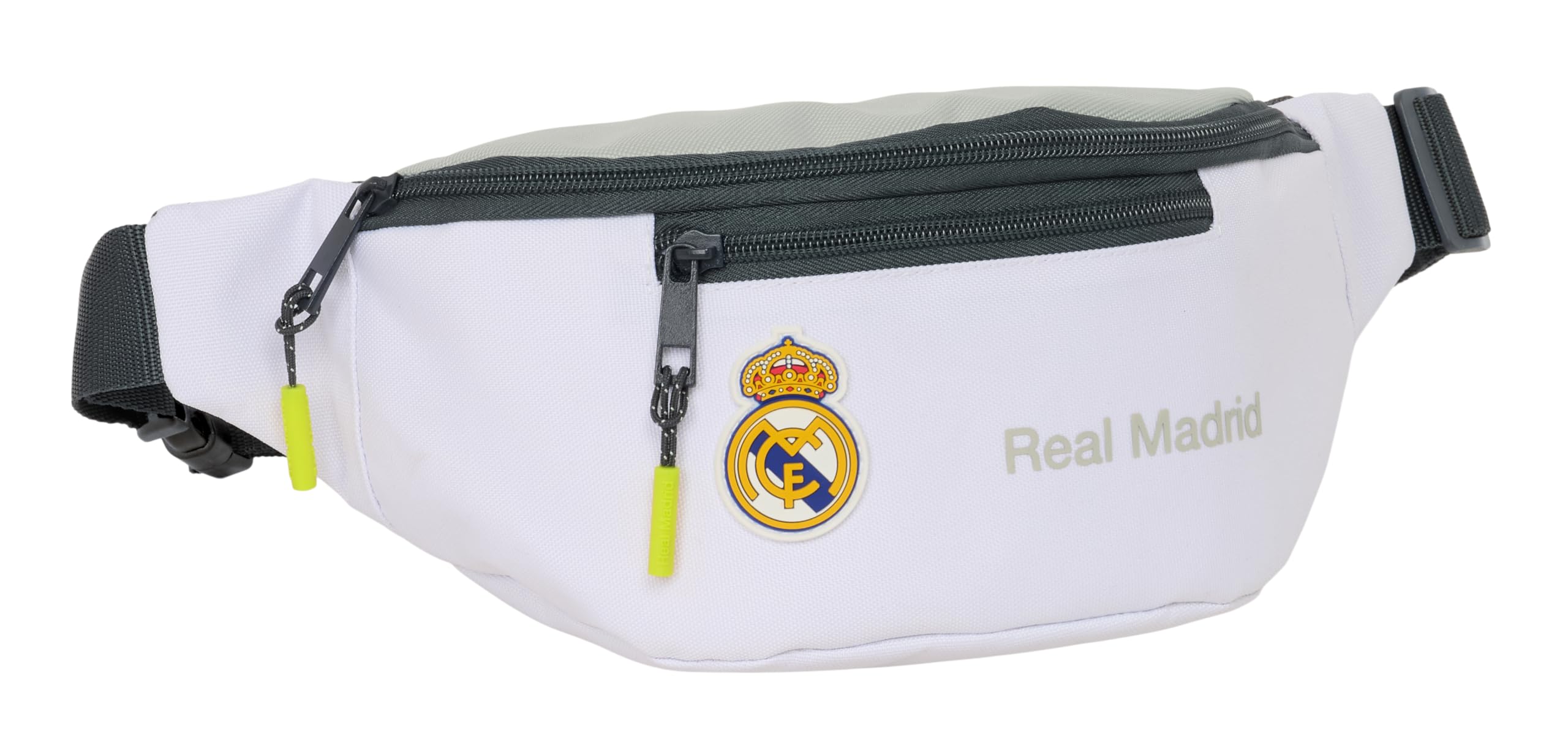 Safta Real Madrid EQUIPACIÓN 25/26 – Waist Bag with External Pocket, Ideal for Youth and Children of Different Ages, Comfortable and Versatile, Quality and Resistance, 23 x 9 x 12 cm, white, M, Casual