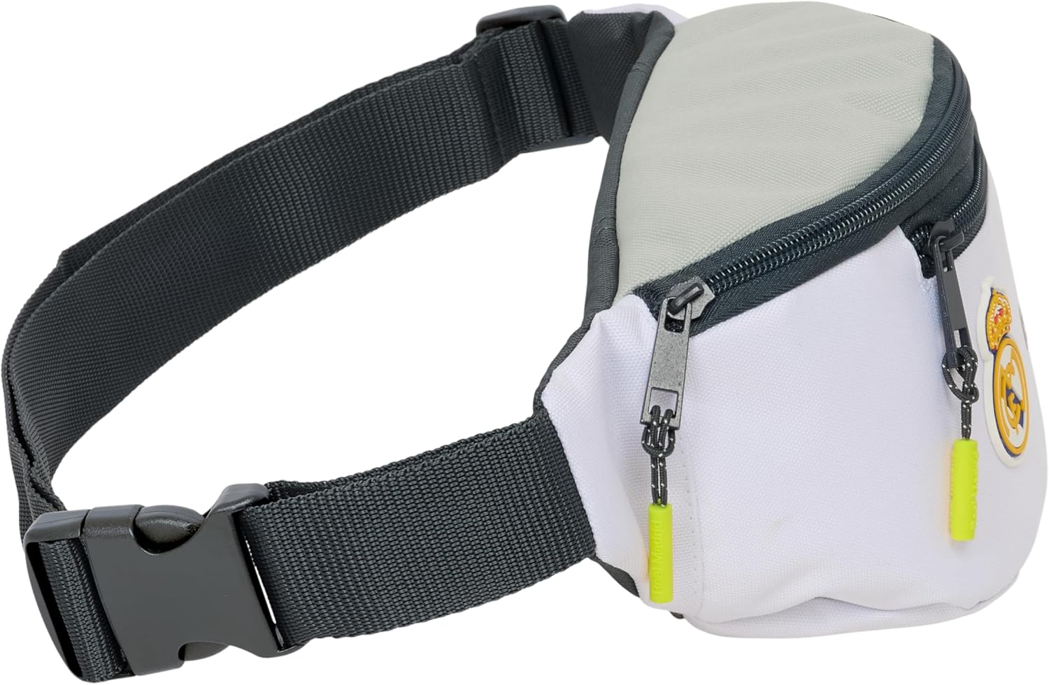 Safta Real Madrid EQUIPACIÓN 25/26 – Waist Bag with External Pocket, Ideal for Youth and Children of Different Ages, Comfortable and Versatile, Quality and Resistance, 23 x 9 x 12 cm, white, M, Casual