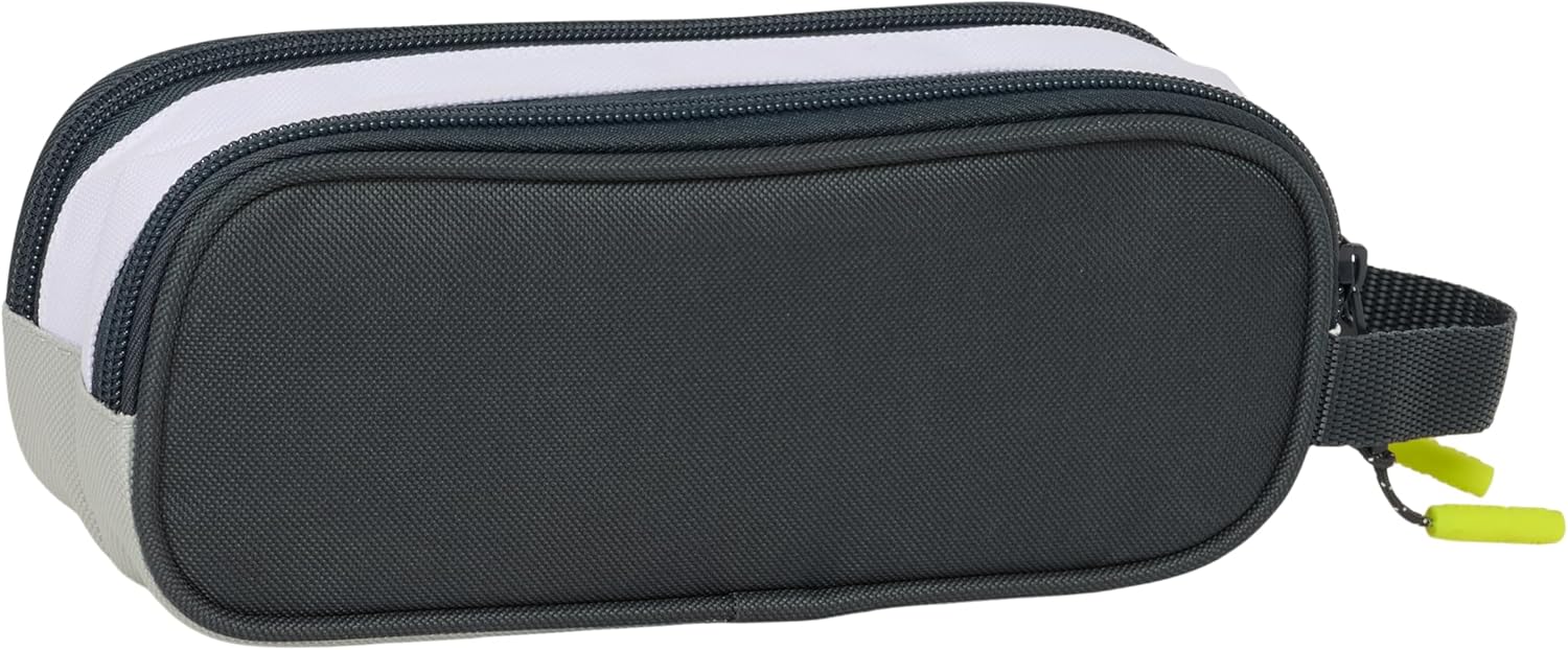 Safta Real Madrid EQUIPACIÓN 25/26 – Children's Double Pencil Case, Children's Pencil Case, Ideal for School Age Children, Comfortable and Versatile, Quality and Resistance, 21 x 6 x 8 cm, white, M