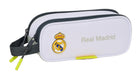 Safta Real Madrid EQUIPACIÓN 25/26 – Children's Double Pencil Case, Children's Pencil Case, Ideal for School Age Children, Comfortable and Versatile, Quality and Resistance, 21 x 6 x 8 cm, white, M