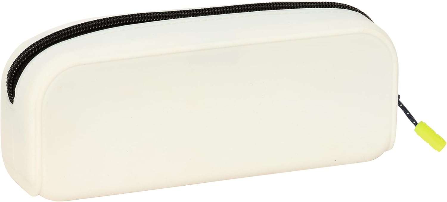 safta Real Madrid Team 25/26 Square Silicone Pencil Case for Children, Ideal for School Children, Comfortable and Versatile, Quality and Strength, 18.5 x 5.5 x 7.5 cm, White, M, White M
