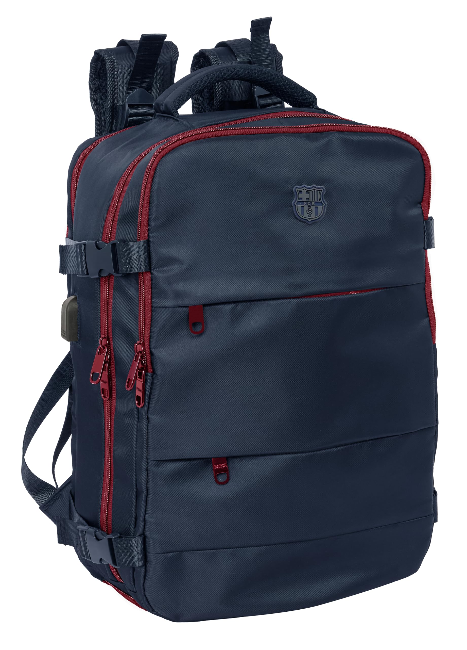 safta F.C. Barcelona 1st Equipment 25/26 Cabin Travel Backpack for 15.6 inch Laptops Ideal for Young People of Different Ages, Comfortable and Versatile, Quality and Durability, 29 x 19 x 44 cm, Blue